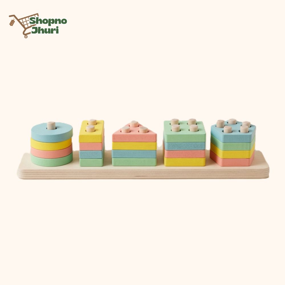 Wooden Sorting & Stacking Toy - Image 2